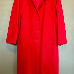 Vintage 100% Wool Red Long Women’s Coat